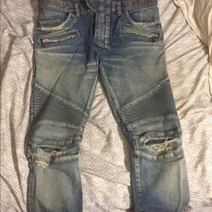 Balmain Paris men’s biker jeans size 29 can fit 30